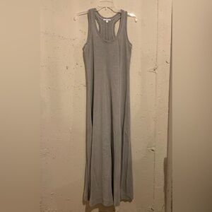 James Perse Supima Cotton Maxi Dress Racerback Sleeveless Size 2 Medium Gray